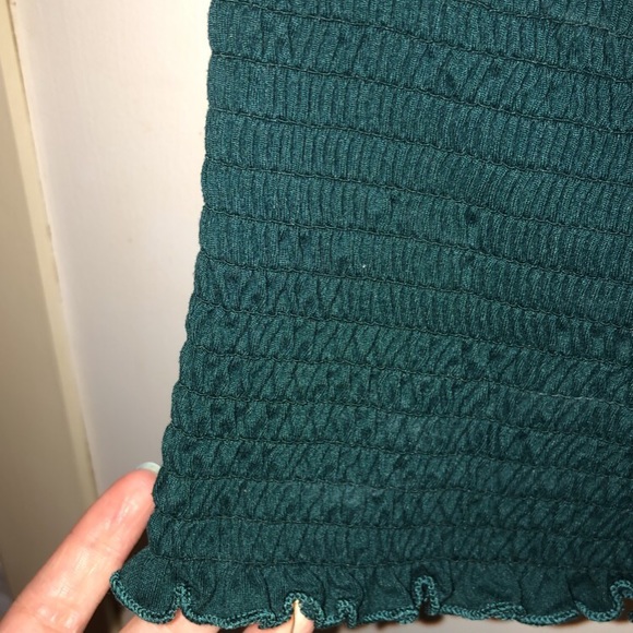 Dark Green Ribbed Tube Top - Picture 2 of 2
